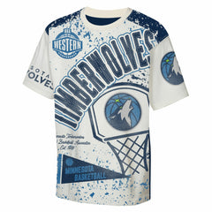 NBA - Minnesota Timberwolves Outerstuff Youth Top Player All-Over-Print T-Shirt - Cream