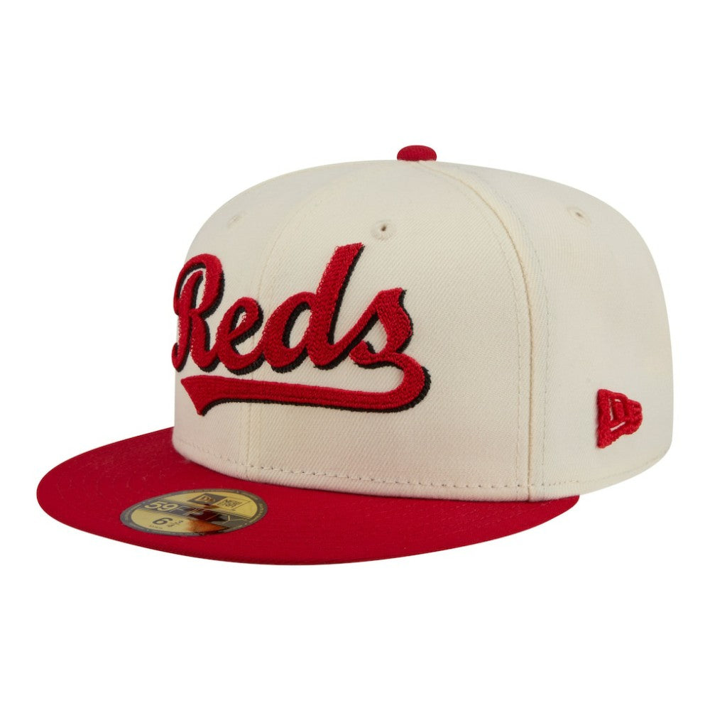 Cincinnati Reds New Era Two-Tone Stitch 59FIFTY Fitted Hat Lifestyle
