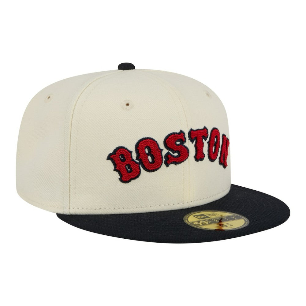 Boston Red Sox New Era Two-Tone Stitch 59FIFTY Fitted Hat Lifestyle