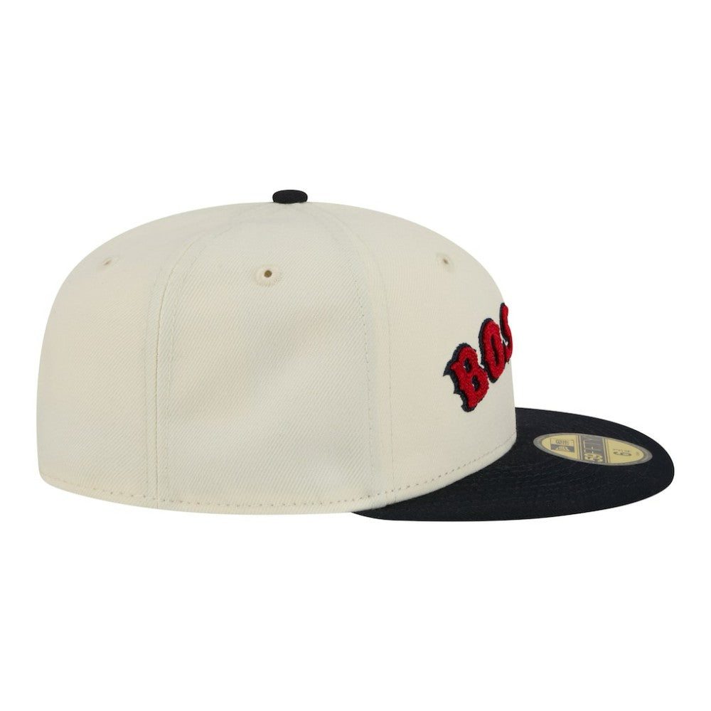 Boston Red Sox New Era Two-Tone Stitch 59FIFTY Fitted Hat Lifestyle