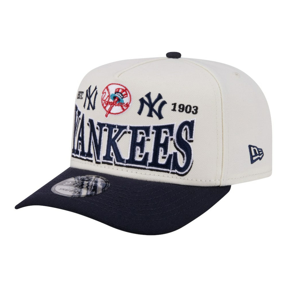 New York Yankees New Era Throwback Tri-Hit A-Frame 9FIFTY Adjustable Hat Lifestyle