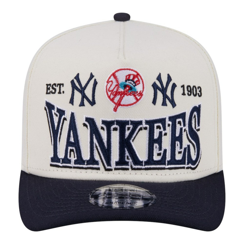 New York Yankees New Era Throwback Tri-Hit A-Frame 9FIFTY Adjustable Hat Lifestyle