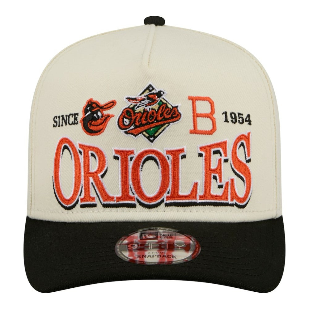 Baltimore Orioles New Era Throwback Tri-Hit A-Frame 9FIFTY Adjustable Hat for sale