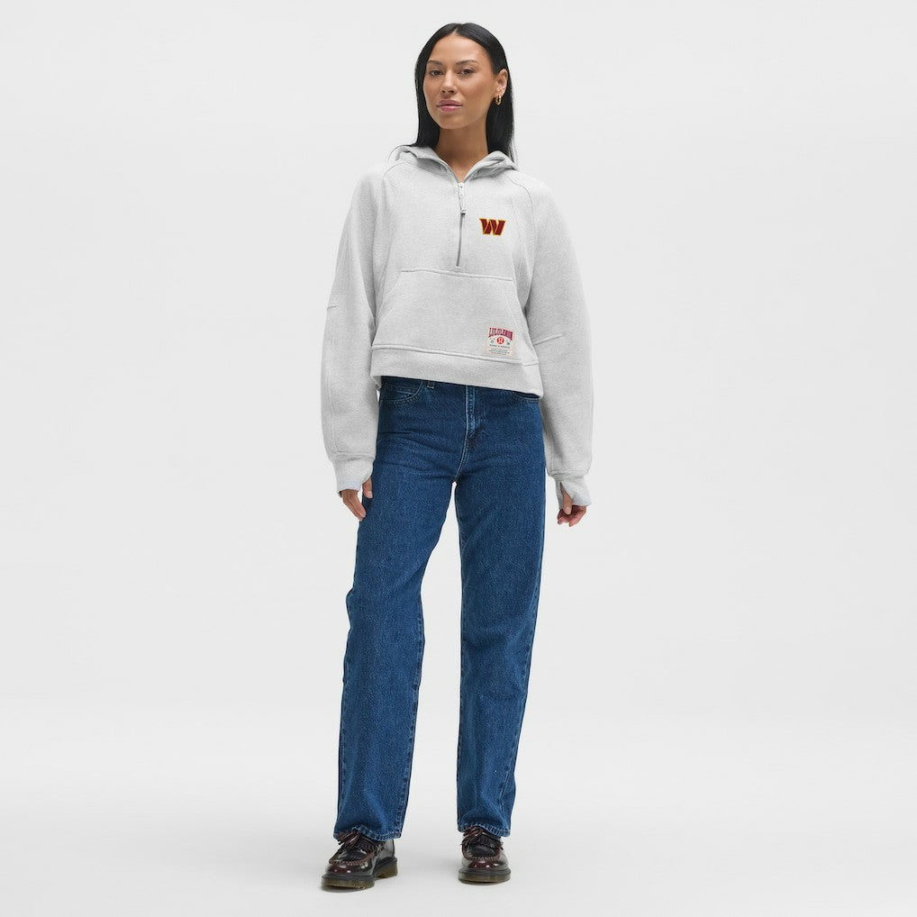 Washington Commanders lululemon Women's Scuba Oversized Half-Zip Hoodie Heathered Core Ultra Light Grey - NFL