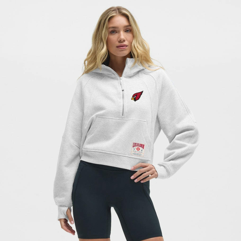 Arizona Cardinals lululemon Women's Scuba Oversized Half-Zip Hoodie Heathered Core Ultra Light Grey - NFL