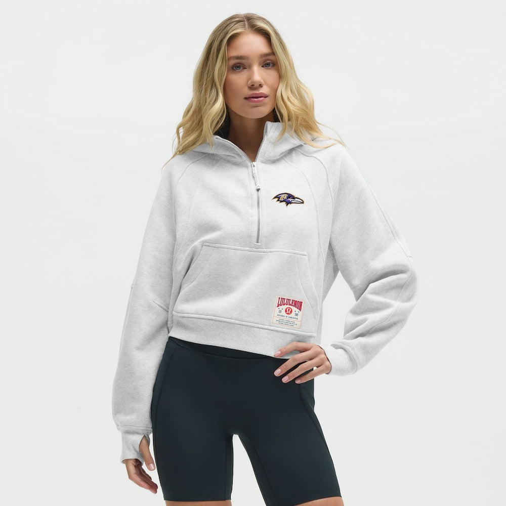 Baltimore Ravens lululemon Women's Scuba Oversized Half-Zip Hoodie Heathered Core Ultra Light Grey - NFL