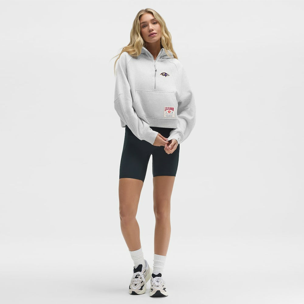 Baltimore Ravens lululemon Women's Scuba Oversized Half-Zip Hoodie Heathered Core Ultra Light Grey - NFL