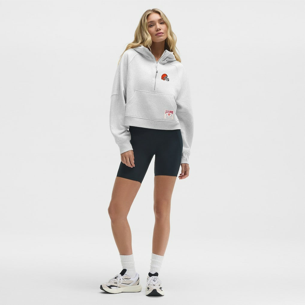 Cleveland Browns lululemon Women's Scuba Oversized Half-Zip Hoodie Heathered Core Ultra Light Grey - NFL