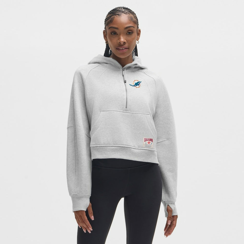 Miami Dolphins lululemon Women's Scuba Oversized Half-Zip Hoodie Heathered Core Ultra Light Grey - NFL