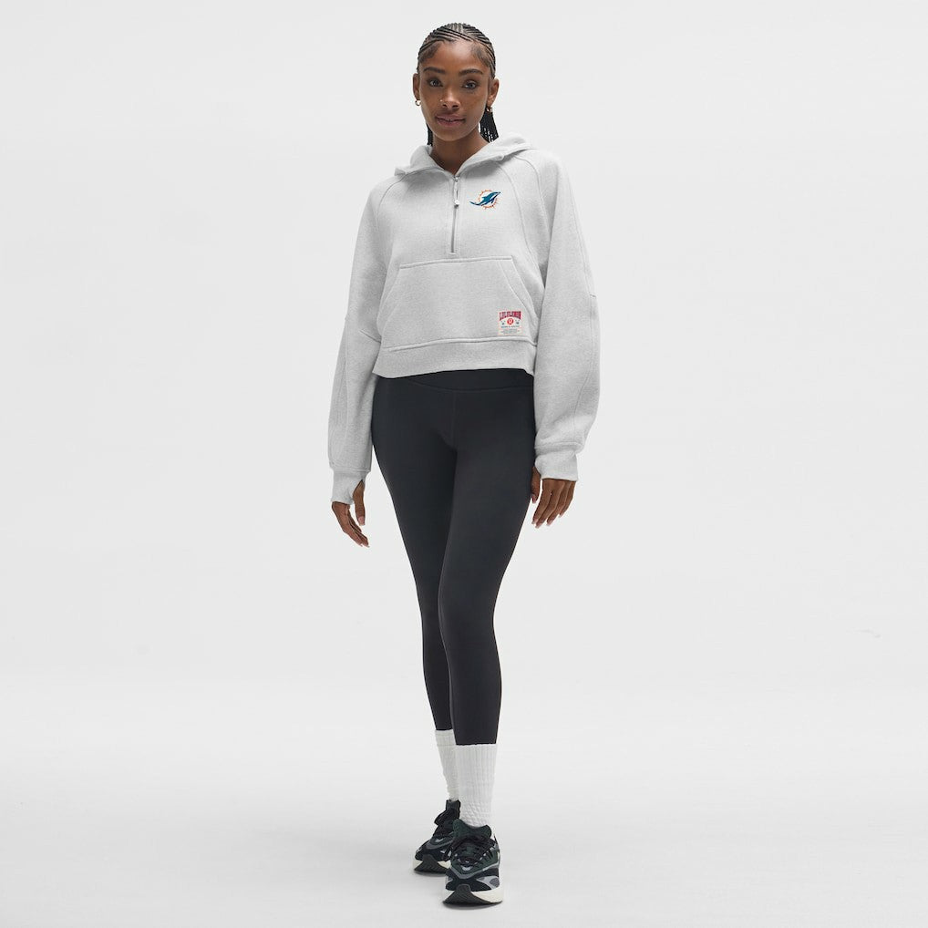 Miami Dolphins lululemon Women's Scuba Oversized Half-Zip Hoodie Heathered Core Ultra Light Grey - NFL