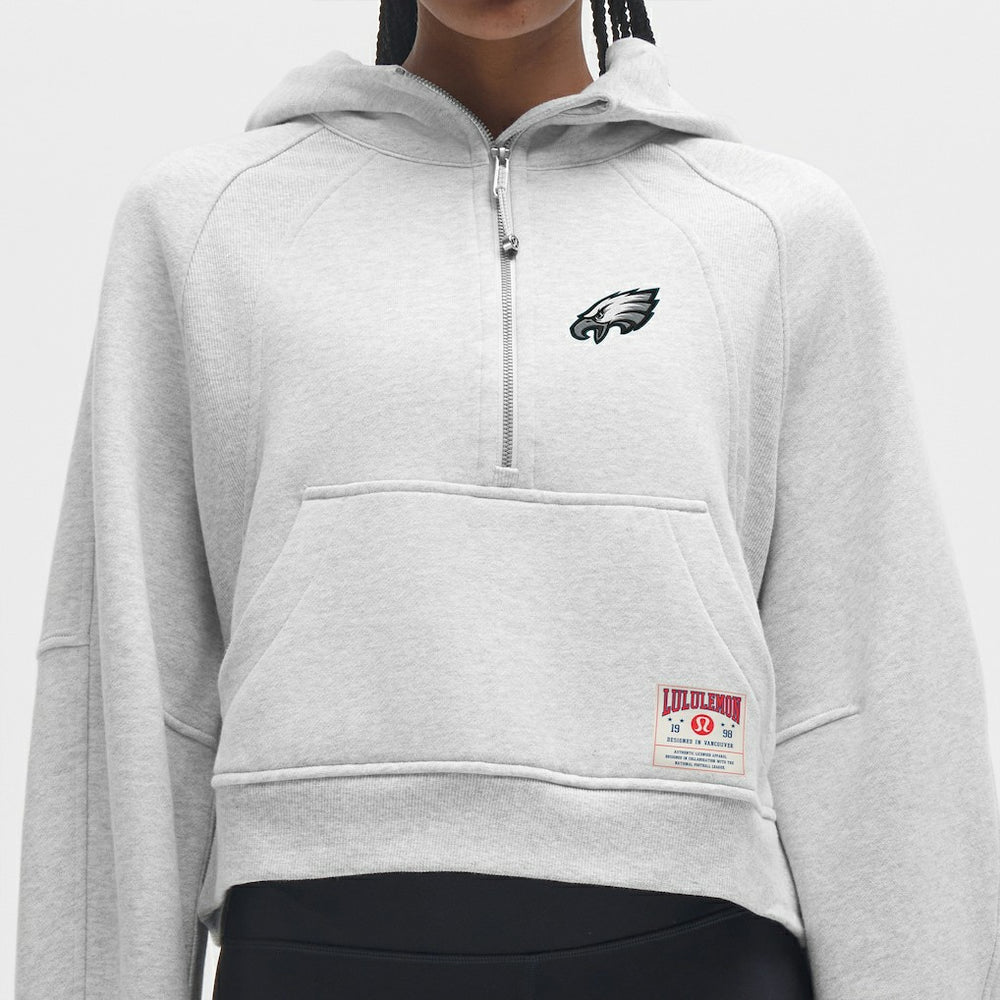 Philadelphia Eagles lululemon Women's Scuba Oversized Half-Zip Hoodie Heathered Core Ultra Light Grey - NFL
