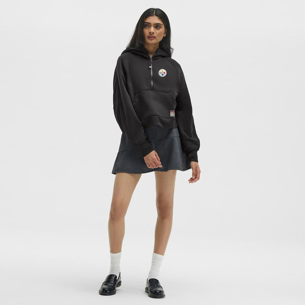 Pittsburgh Steelers lululemon Women's Scuba Oversized Half-Zip Hoodie Black - NFL