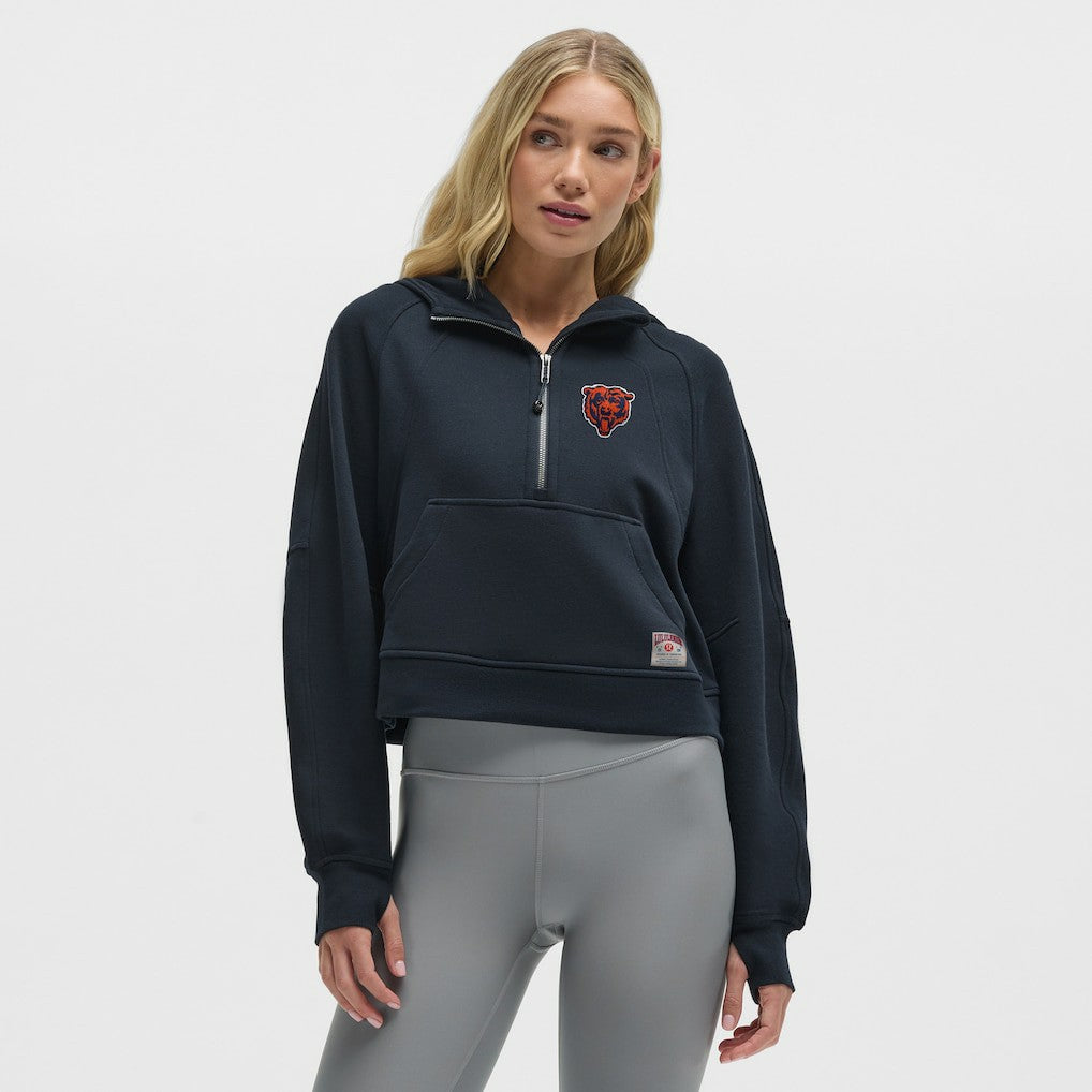 Chicago Bears lululemon Women's Scuba Oversized Half-Zip Hoodie True Navy - NFL