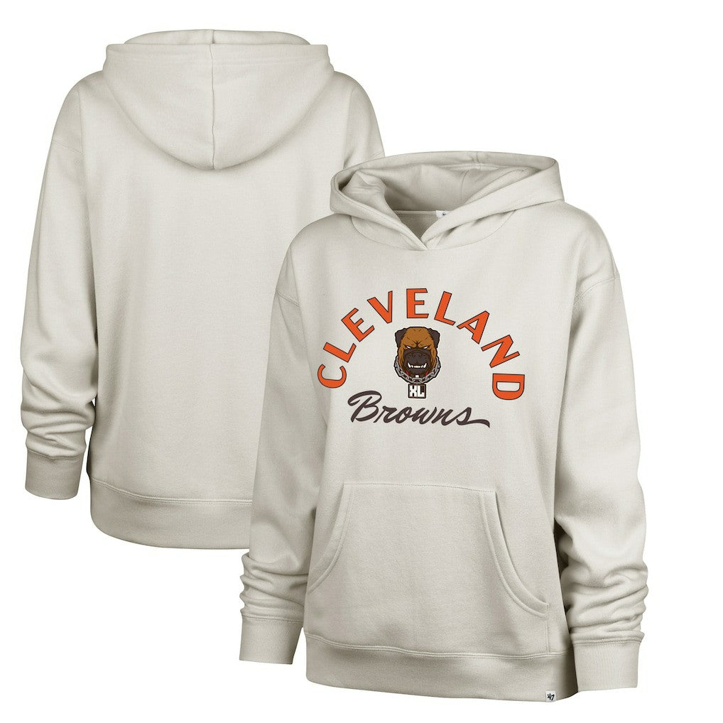 Cleveland Browns '47 Women's Dawg Pound XL Whirlwind Naomi Pullover Hoodie Cream - 47 brand