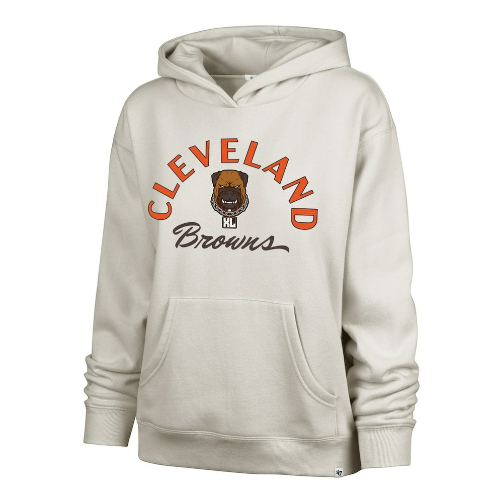 Cleveland Browns '47 Women's Dawg Pound XL Whirlwind Naomi Pullover Hoodie Cream - 47 brand