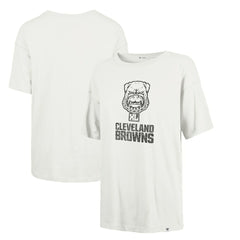 Cleveland Browns '47 Women's Dawg Pound XL Premier Sadie Oversized T-Shirt Cream - 47 brand