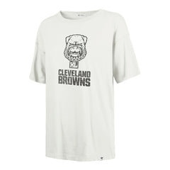 Cleveland Browns '47 Women's Dawg Pound XL Premier Sadie Oversized T-Shirt Cream - 47 brand