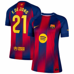 Nike Frenkie de Jong Barcelona Women's 2025/26 Home Replica Jerseys - Navy