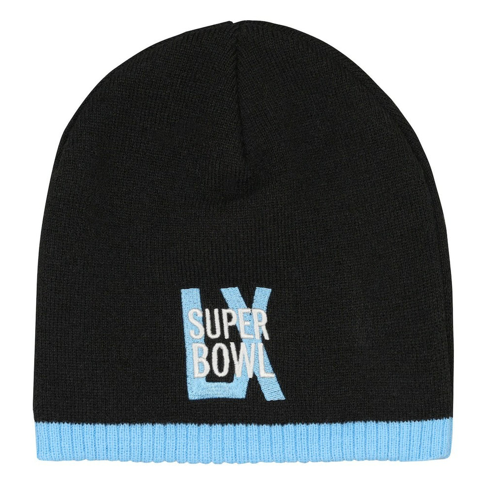 Super Bowl LX Outerstuff Youth Uncuffed Knit Hat Black - NFL