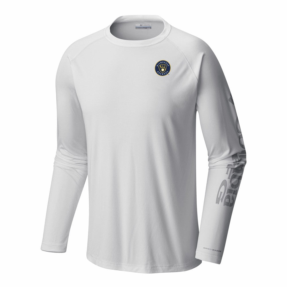 Milwaukee Brewers Columbia Terminal Tackle Long Sleeve Shirt On Sale