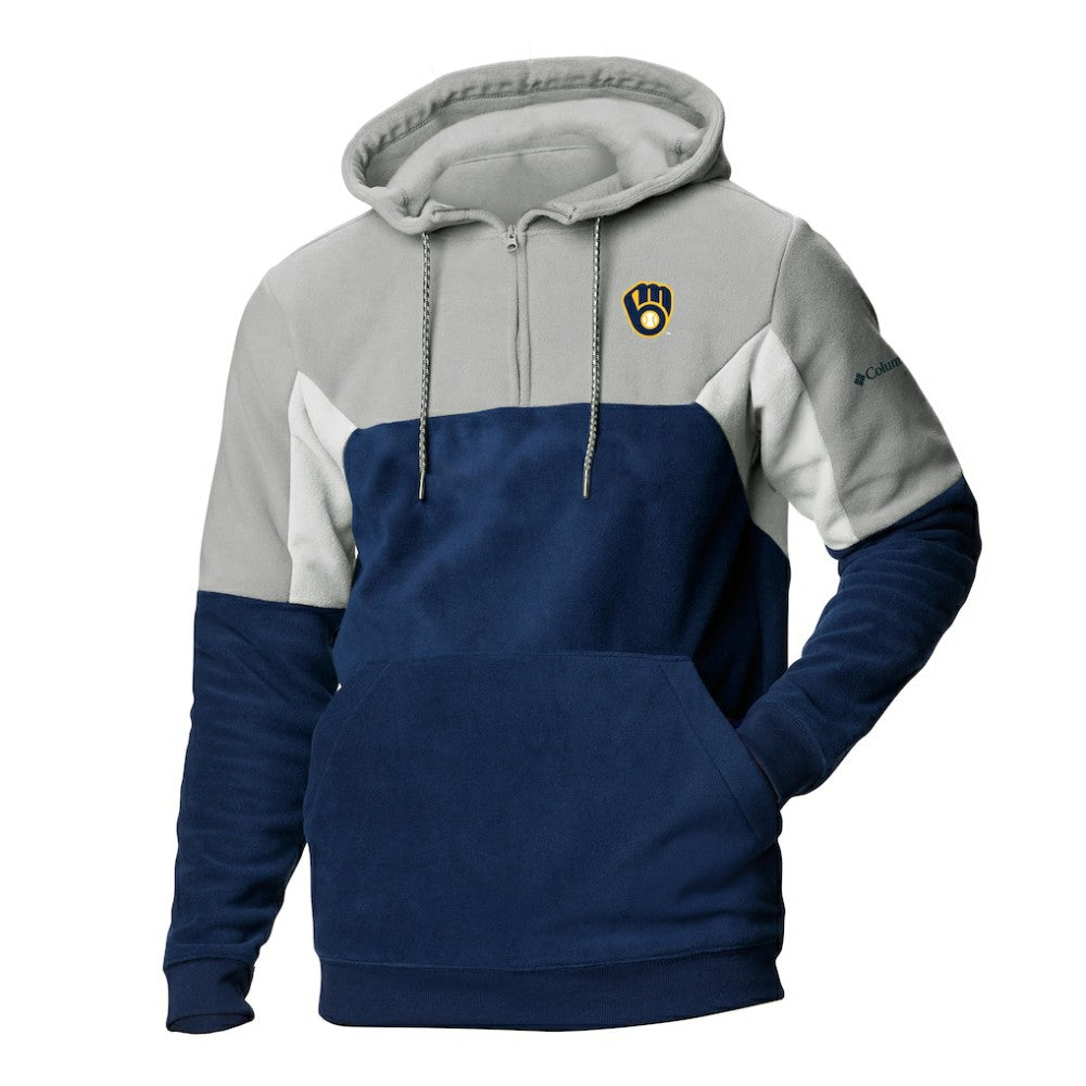 Milwaukee Brewers Columbia Lodge Fleece Quarter-Zip Hoodie for sale