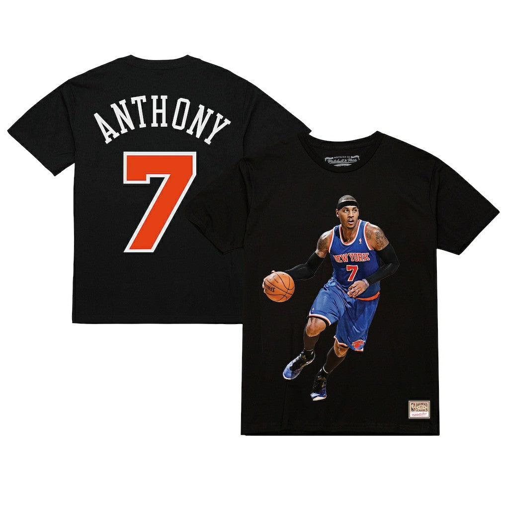 NBA - Carmelo Anthony New York Knicks Male Adult Black NBA ULTIMATE PLAYER NUMBER TEE