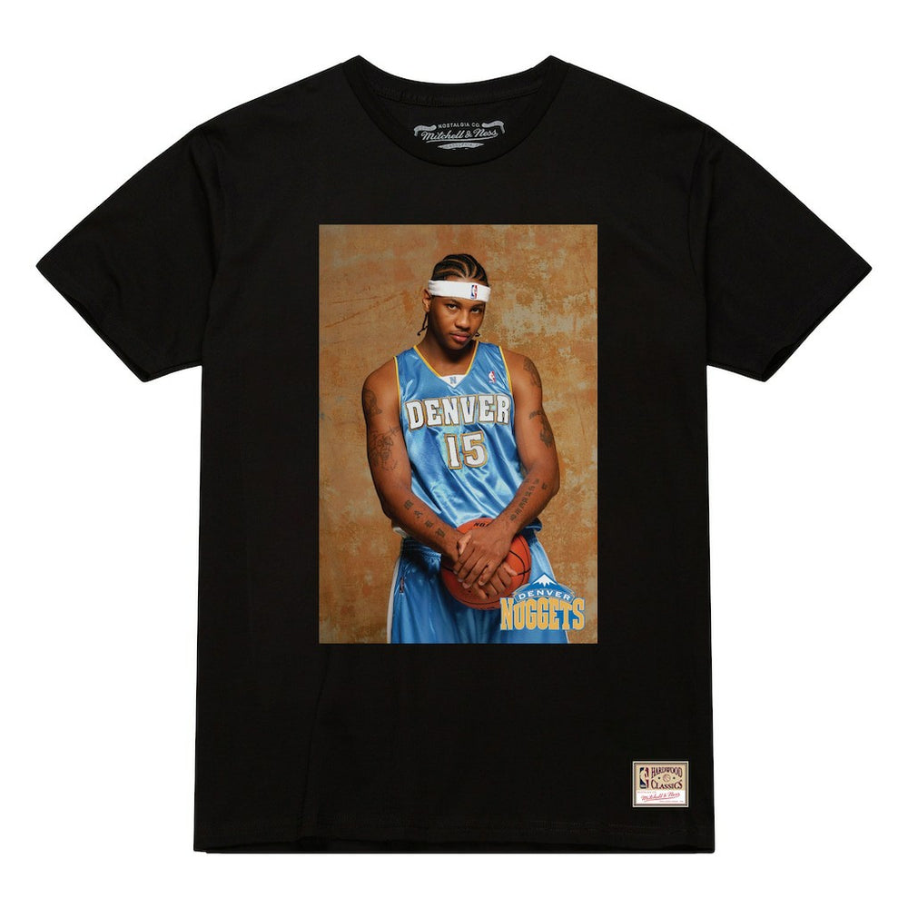 NBA - Carmelo Anthony Denver Nuggets Rookie Photo Name & Number T-Shirt - Black