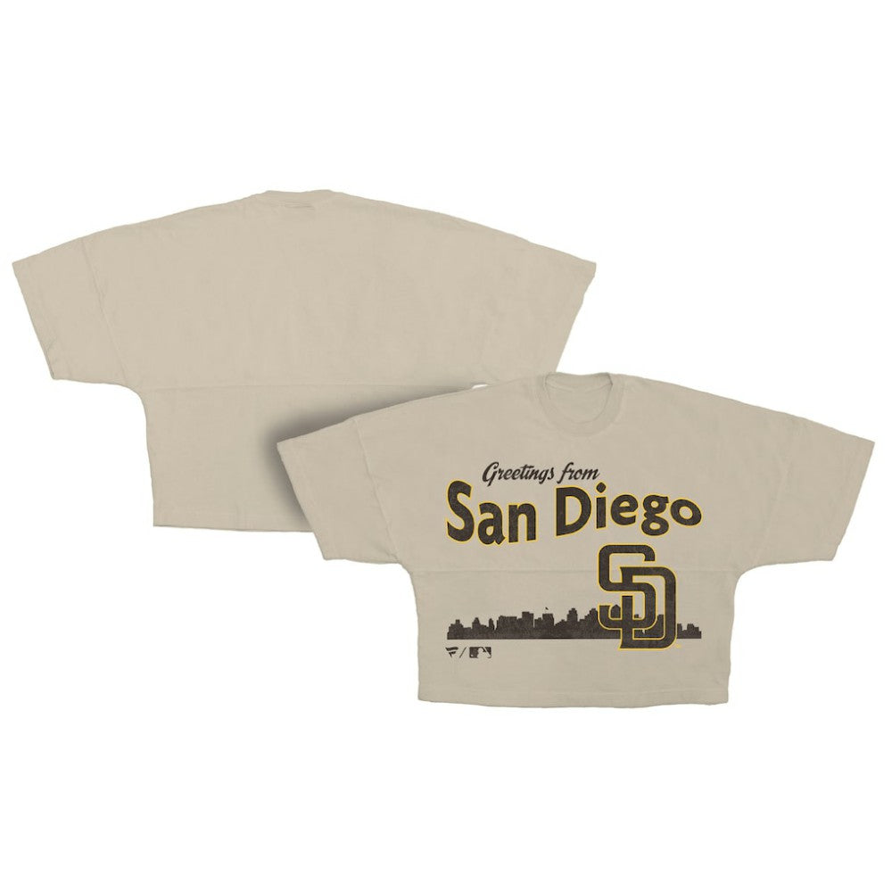San Diego Padres Fanatics Women's Skyline Crop T-Shirt for sale