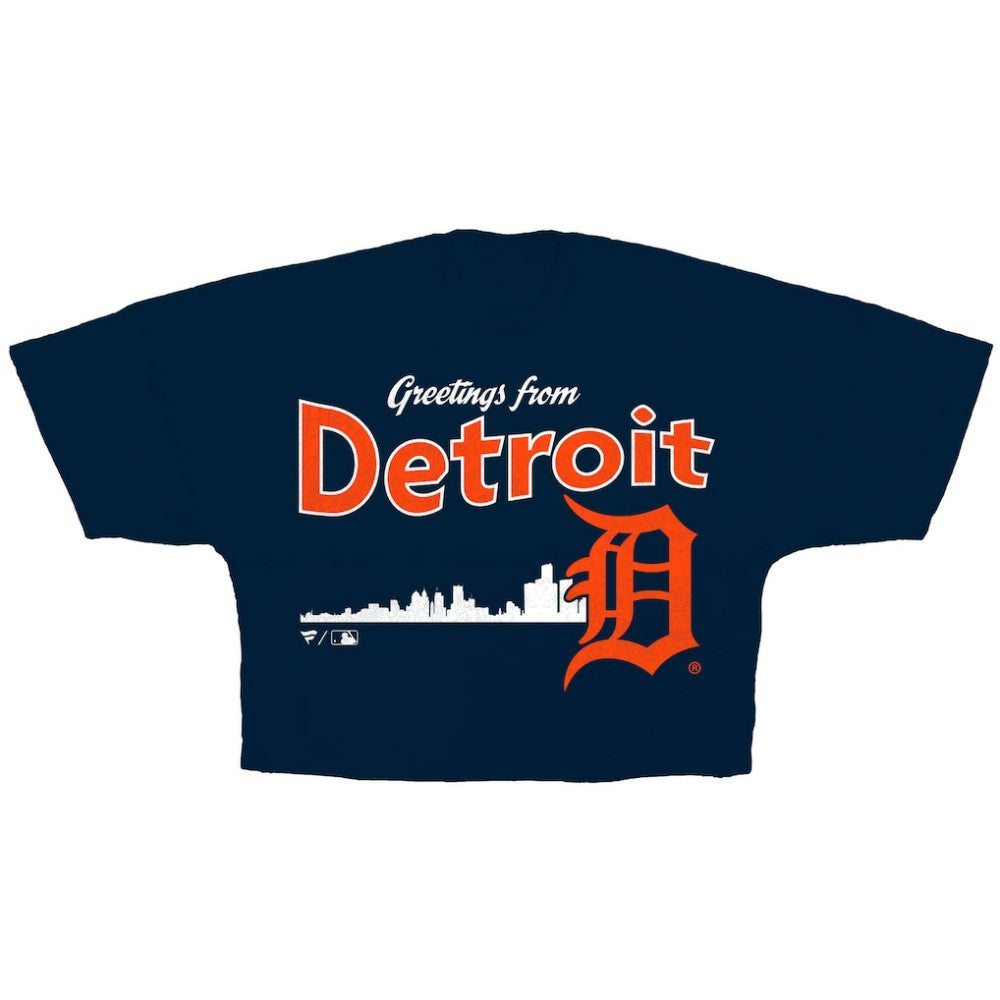 Detroit Tigers Fanatics Women's Skyline Crop T-Shirt discount
