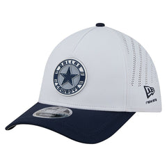 Dallas Cowboys New Era Patch 39THIRTY A-Frame M-Crown Perforated Flex Hat White/Navy - NFL