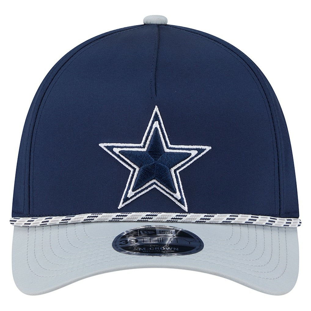 Dallas Cowboys Rope M-Crown A-Frame 39THIRTY Flex Hat Navy/Silver - NFL