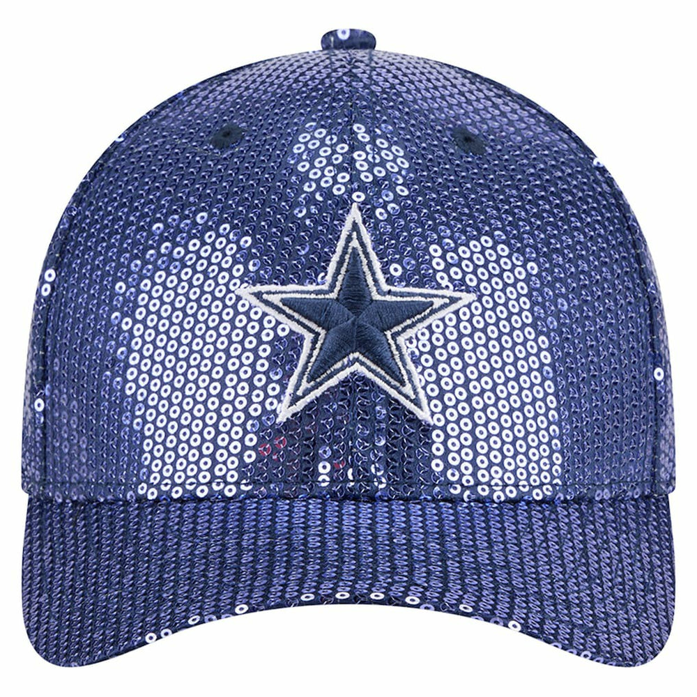 Dallas Cowboys New Era Women's Sequin 9FORTY Adjustable Hat Navy - NFL