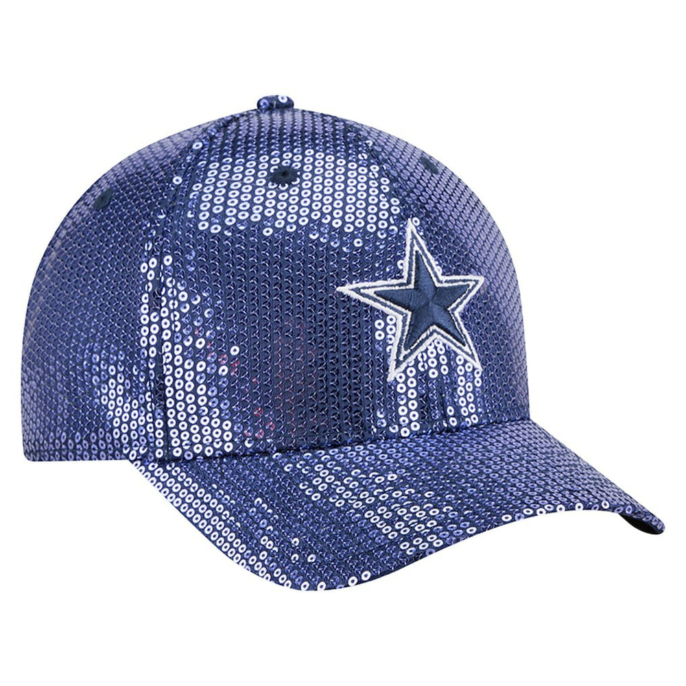 Dallas Cowboys New Era Women's Sequin 9FORTY Adjustable Hat Navy - NFL