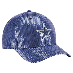 Dallas Cowboys New Era Women's Sequin 9FORTY Adjustable Hat Navy - NFL