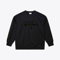 Washington Capitals Mitchell & Ness Phantom Fleece Crew Neck Sweatshirt Black