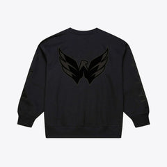 Washington Capitals Mitchell & Ness Phantom Fleece Crew Neck Sweatshirt Black