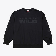 Minnesota Wild - Mitchell & Ness Phantom Fleece Crew Neck Sweatshirt Black