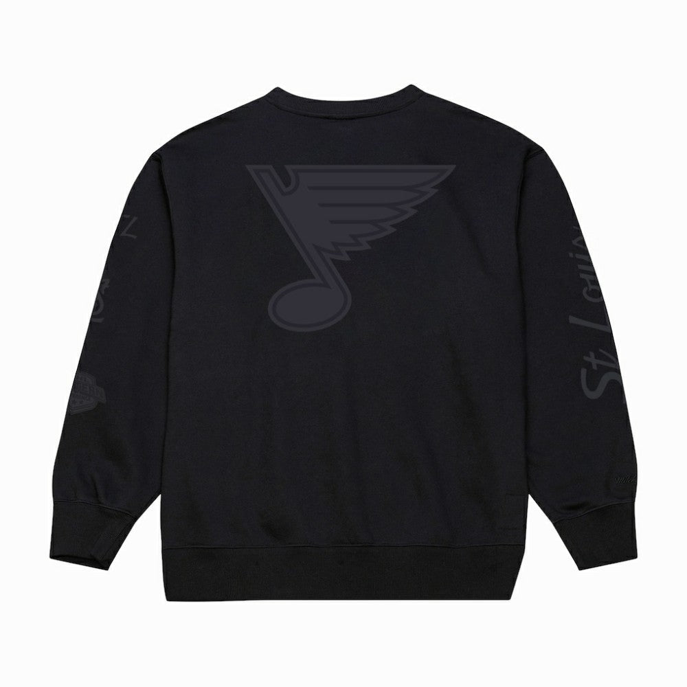 St. Louis Blues - Mitchell & Ness Phantom Fleece Crew Neck Sweatshirt Black