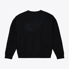 Detroit Red Wings - Mitchell & Ness Unisex Phantom Fleece Crew Neck Sweatshirt Black