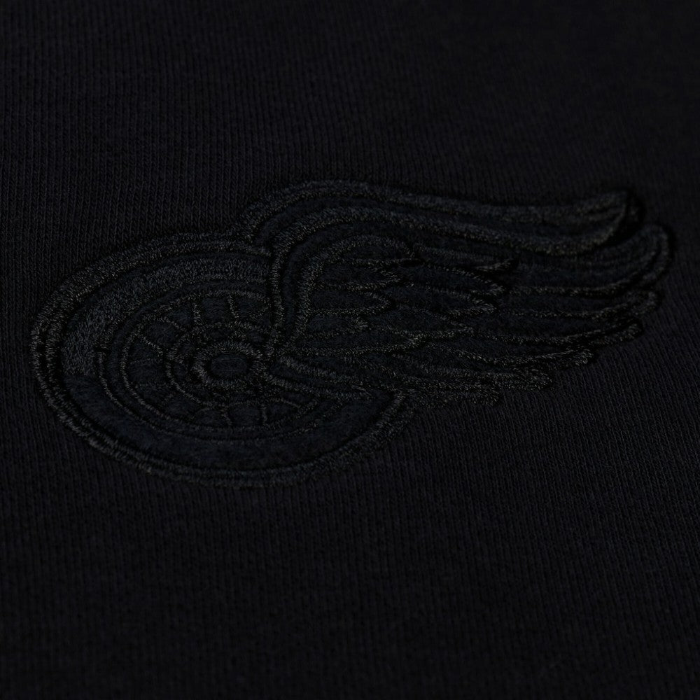 Detroit Red Wings - Mitchell & Ness Unisex Phantom Fleece Crew Neck Sweatshirt Black