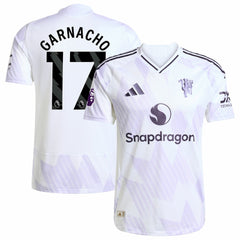 Adidas Alejandro Garnacho Manchester United 2025/26 Away Player Jerseys - White