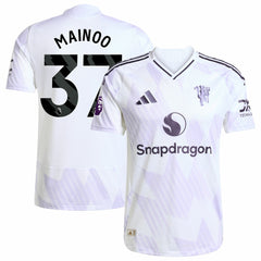 Adidas Kobbie Mainoo Manchester United 2025/26 Away Player Jerseys - White
