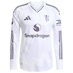Adidas Alejandro Garnacho Manchester United 2025/26 Away Long Sleeve Player Jerseys - White
