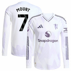 Adidas Mason Mount Manchester United 2025/26 Away Long Sleeve Player Jerseys - White