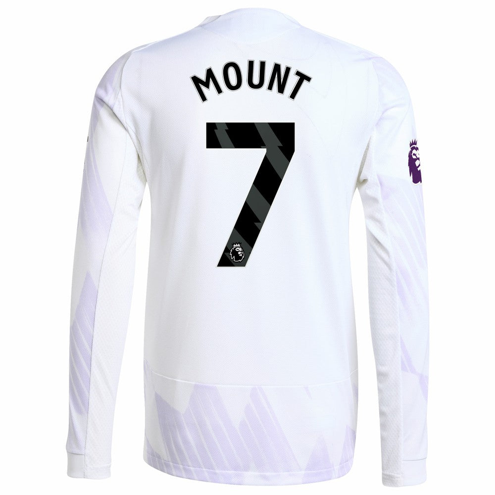 Adidas Mason Mount Manchester United 2025/26 Away Long Sleeve Player Jerseys - White