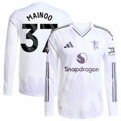 Adidas Kobbie Mainoo Manchester United 2025/26 Away Long Sleeve Player Jerseys - White