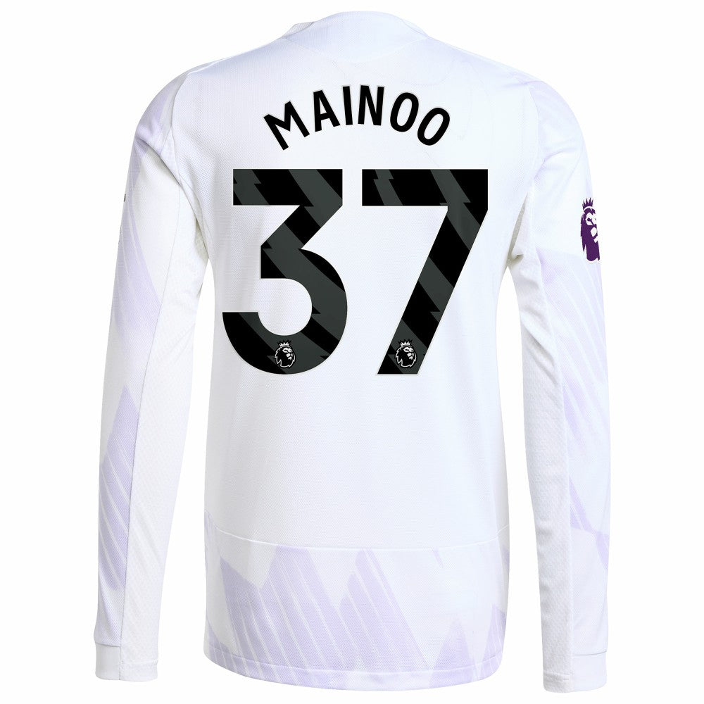Adidas Kobbie Mainoo Manchester United 2025/26 Away Long Sleeve Player Jerseys - White