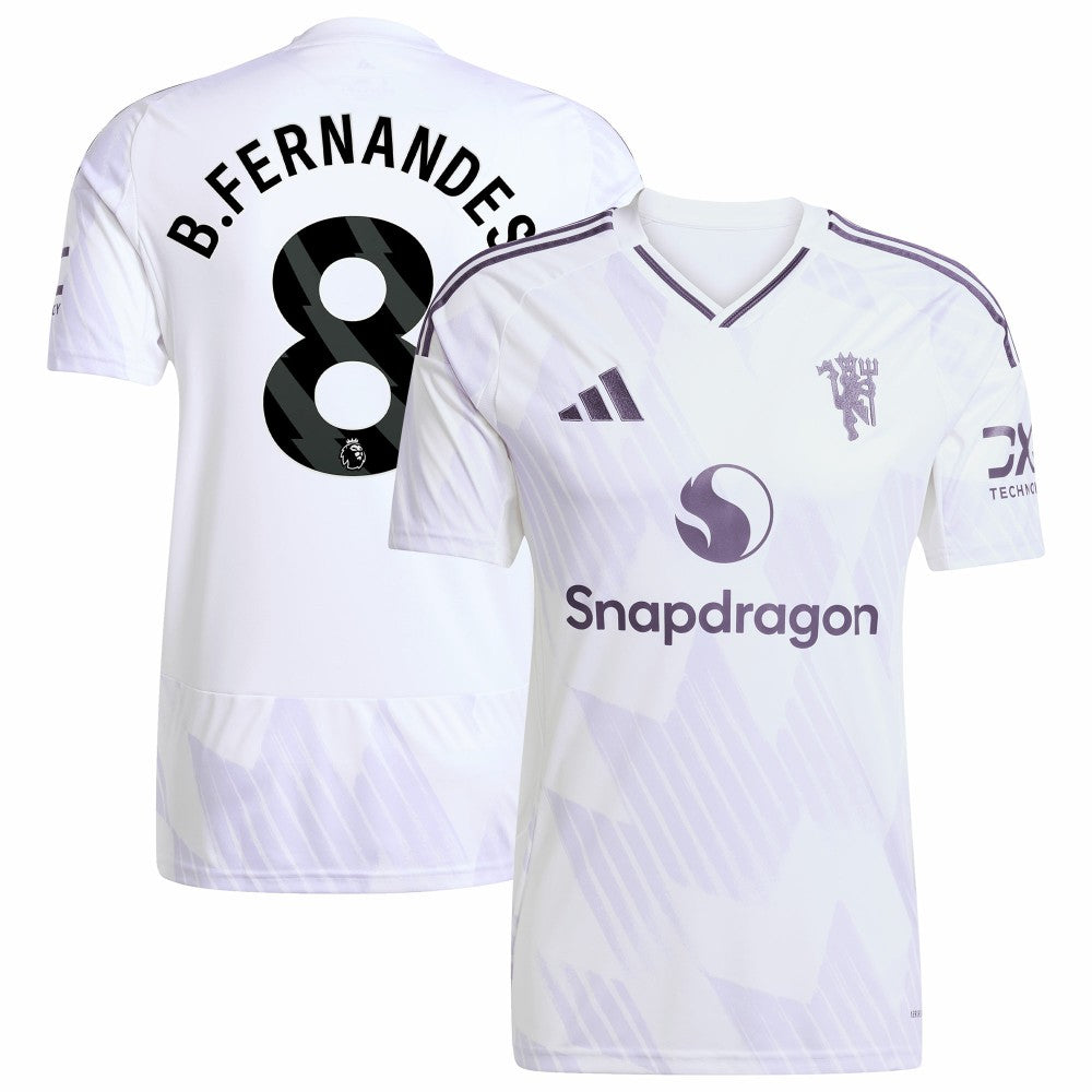 Adidas Bruno Fernandes Manchester United 2025/26 Away Replica Player Jerseys - White
