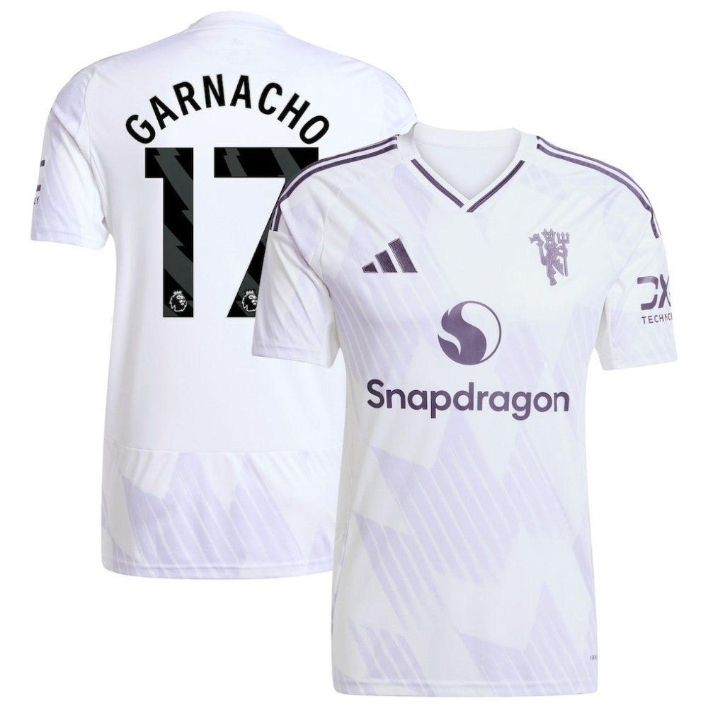 Adidas Alejandro Garnacho Manchester United 2025/26 Away Replica Player Jerseys - White