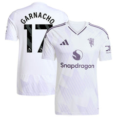 Adidas Alejandro Garnacho Manchester United 2025/26 Away Replica Player Jerseys - White